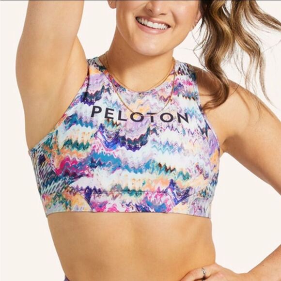 PELOTON LADIES RIVER ROCK HIGH NECK BRA BACK HAS AN OPEN MIDDLE SEE PICTURES NWT - Picture 4 of 8
